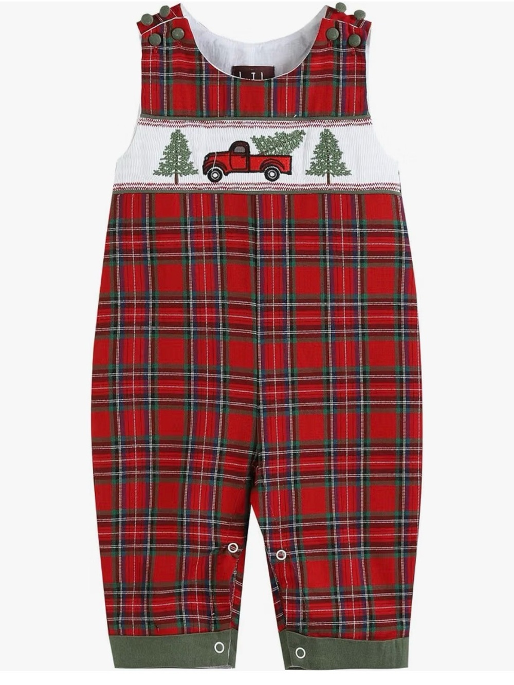 Red Plaid Smocked Truck Pajama Set - Classic Kids Sleepwear